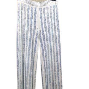 Sequence spandex mix fabric straight leg Blue/Whit